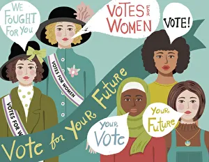 19th Amendment Votes for Women Illustration 19th Amendment Votes for Women Illustration