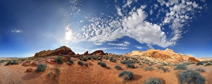 360 panorama of the red sandstone formations at Rainbow Vista sky with cloudy sky 360 panorama of the red sandstone formations at Rainbow Vista sky with cloudy sky