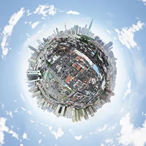 360A° Aerial Little Planet above Shanghai, China 360A° Aerial Little Planet above Shanghai, China
