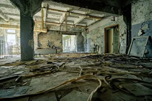 An abandoned building in the deserted city of Pripyat, near the Chernobyl nuclear power An abandoned building in the deserted city of Pripyat, near the Chernobyl nuclear power