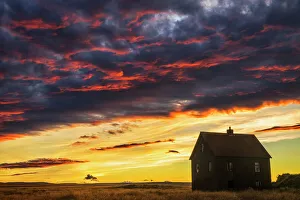 Abandoned house in rural Iceland with a brilliant sunset Abandoned house in rural Iceland with a brilliant sunset