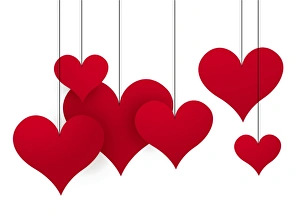 Abstract dangling hearts Abstract dangling hearts