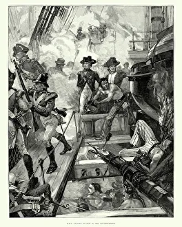 Admiral Nelson and HMS Victory at the Battle of Trafalgar Admiral Nelson and HMS Victory at the Battle of Trafalgar