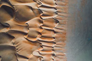 Aerial perspective of patterns in the sand dunes, United Arab Emirates Aerial perspective of patterns in the sand dunes, United Arab Emirates
