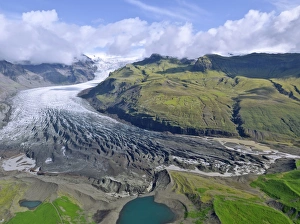 Aerial view of the glacier tongue of Svinanesjoekull Glacier Aerial view of the glacier tongue of Svinanesjoekull Glacier