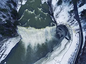 Aerial view of Letchworth State Park in Winter Aerial view of Letchworth State Park in Winter
