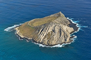 Aerial view, Manana Island or Rabbit Island, State Seabird Sanctuary, bird sanctuary Aerial view, Manana Island or Rabbit Island, State Seabird Sanctuary, bird sanctuary