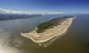 Aerial view, Rattendune dune, eastern landmark, Wadden Sea, Norderney Aerial view, Rattendune dune, eastern landmark, Wadden Sea, Norderney