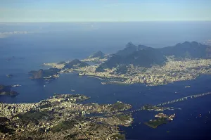 Aerial view of Rio de Janeiro, Niteroi and Bahia de Guanabara, Guanabara Bay, Brazil Aerial view of Rio de Janeiro, Niteroi and Bahia de Guanabara, Guanabara Bay, Brazil