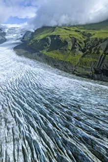 Aerial view, Svinanesjoekull Glacier, a part of Vatnajoekull or Vatna Glacier Aerial view, Svinanesjoekull Glacier, a part of Vatnajoekull or Vatna Glacier