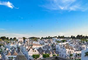 Alberobello cityscape from above, Apulia, Italy Alberobello cityscape from above, Apulia, Italy