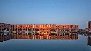 Albert Dock Liverpool Prints: Albert Docks Reflection in sunrise