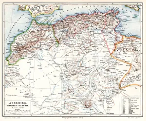 Algeria Darfur Abessinien map 1895 Algeria Darfur Abessinien map 1895