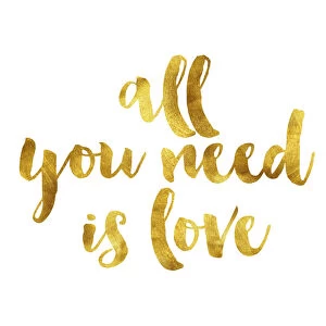 Eternal Love: Captivating Quotes Collection: All you need is love gold foil message
