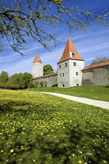 Ancient city wall, Berching, Upper Palatinate, Bavaria, Germany, Europe Ancient city wall, Berching, Upper Palatinate, Bavaria, Germany, Europe