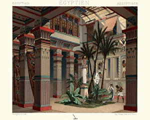 Ancient egypt - internal courtyard of a dwelling Ancient egypt - internal courtyard of a dwelling