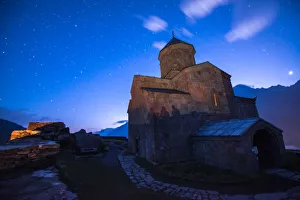 Ancient Gergeti Trinity Church high in the mountains Ancient Gergeti Trinity Church high in the mountains