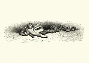 Angel and the serpent, Symbols of Good and evil Angel and the serpent, Symbols of Good and evil