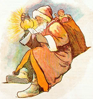 Antique children book illustrations: Santa Claus Antique children book illustrations: Santa Claus