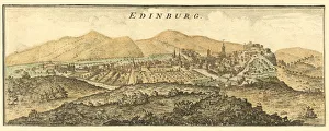 Antique Engraving of Edinburgh in Scotland Antique Engraving of Edinburgh in Scotland