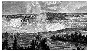 Antique engraving illustration: Niagara Falls Antique engraving illustration: Niagara Falls