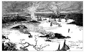 Antique engraving illustration: Sydney from the harbour Antique engraving illustration: Sydney from the harbour