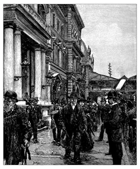 Antique illustration of the grand central depot, New York Antique illustration of the grand central depot, New York