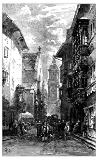 Antique illustration of Switzerland: Saint Gall / St. Gallen Antique illustration of Switzerland: Saint Gall / St. Gallen