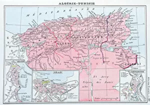 Maps Collection: Antique map of Algeria and Tunisia