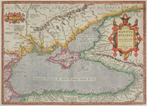 Antique map of the Black Sea and surrounding lands Antique map of the Black Sea and surrounding lands