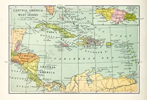 Antique Map of Central America and West Indes Antique Map of Central America and West Indes