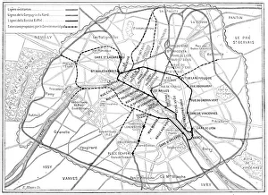 Antique scientific engraving illustration: Paris Metro Subway map Antique scientific engraving illustration: Paris Metro Subway map