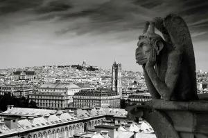 Cathedral Prints: Notre Dame Gargoyle Print: Practical Drainage of Parisian Icon