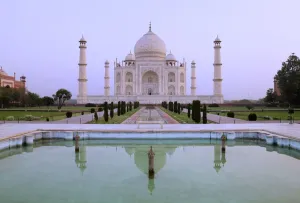 Taj Mahal Print: Early Morning Reflection in Lotus Pool