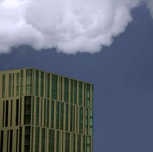 Colorful Cityscape Images Prints: Cloud Over Skyscraper