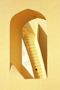 Prints of Detail of Vrihat Samrat Yantra, the world's largest stone sundial in Jantar Mantar, Jaipur, Rajasthan Architecture Prints: Vrihat Samrat Yantra Stone Sundial Print