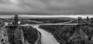 Isambard Kingdom Brunel Prints: Black and White Clifton Suspension Bridge Print, 1864