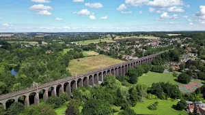 Viaduct Prints: The Digswell Viaduct Aerial View Print, Hertfordshire, UK