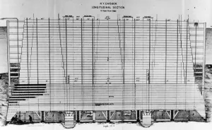 Blueprint of Brooklyn Bridge Print, circa 1870