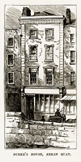 Arran Quay, Home of Edmund Burke, Dublin, Ireland Victorian Engraving, Circa 1840 Arran Quay, Home of Edmund Burke, Dublin, Ireland Victorian Engraving, Circa 1840