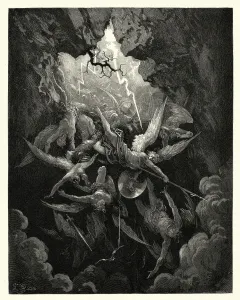 Gustave Dore Print: Hell at Last, Yawning from Paradise Lost