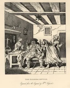 Antique Engravings For Sale Prints: William Hogarths, The Farmers Return