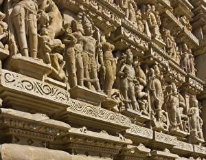 Artistic sculptures of Parshvanatha Temple, Khajuraho, Chhatarpur District, Madhya Pradesh, India Artistic sculptures of Parshvanatha Temple, Khajuraho, Chhatarpur District, Madhya Pradesh, India