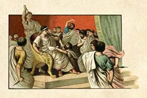 Assassination of emperor Julius Caesar in Roman Senate 44 BC Assassination of emperor Julius Caesar in Roman Senate 44 BC
