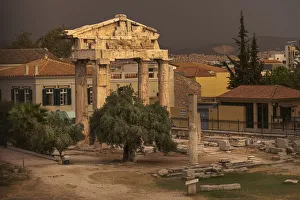 Athena Archegetis Gate, on the former site of the Roman Forum in Athens, Greece Athena Archegetis Gate, on the former site of the Roman Forum in Athens, Greece