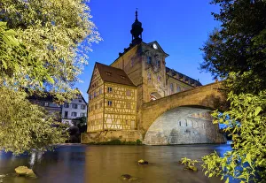 Bamberg, old city hall and river at night Bamberg, old city hall and river at night