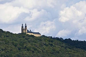 Banz Abbey, a former Benedictine monastery, near Bad Staffelstein, Lichtenfels, Upper Franconia, Bavaria, Germany Banz Abbey, a former Benedictine monastery, near Bad Staffelstein, Lichtenfels, Upper Franconia, Bavaria, Germany