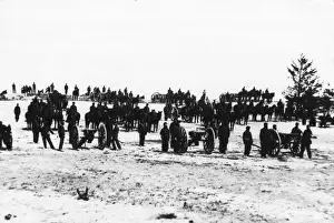 Black And White Historic Image Prints: Battery At Drill
