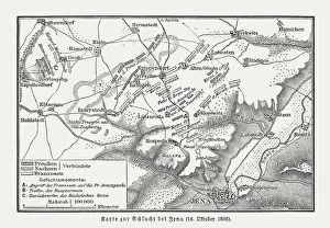 Battle of Jena and Auerstedt, 1806, wood engraving, published 1897 Battle of Jena and Auerstedt, 1806, wood engraving, published 1897