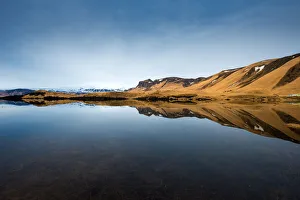 The beautiful reflection of lake near Vik, Iceland The beautiful reflection of lake near Vik, Iceland